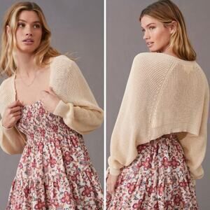 Anthropologie Cream Bolero Shrug